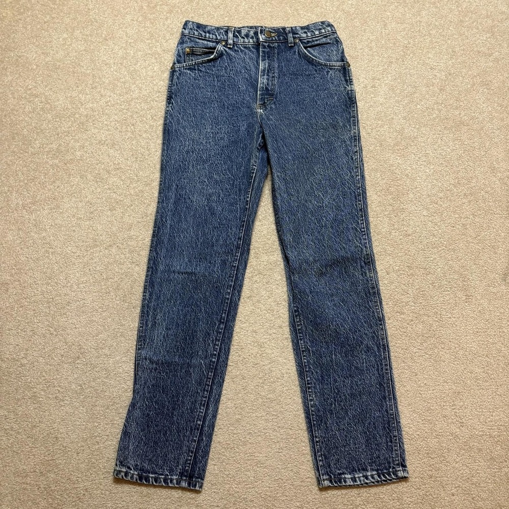 Vtg Lee Riders Jeans Mens 29x31 Acid Wash Blue Regular Straight Denim USA 80s